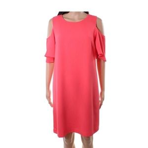 Like new coral CeCe cold shoulder dress